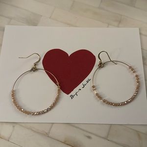 New Never Worn - Gold Hoop Earrings with Beads